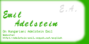 emil adelstein business card